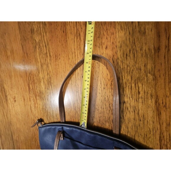 Relic by Fossil Oh Happy Day Tote Bag Navy Blue Striped Faux Leather Boho Purse - Picture 6 of 11